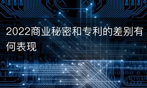 2022商业秘密和专利的差别有何表现