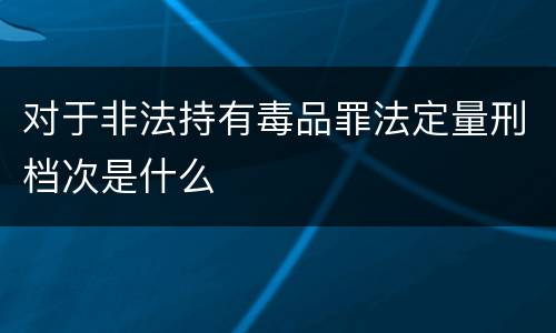对于非法持有毒品罪法定量刑档次是什么