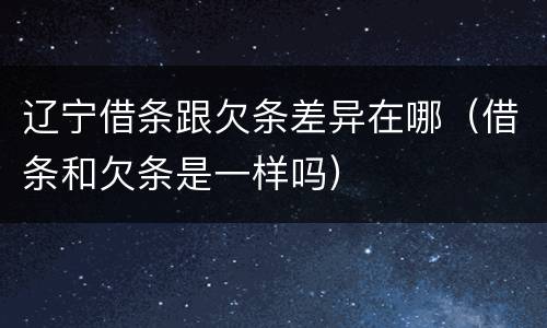 辽宁借条跟欠条差异在哪（借条和欠条是一样吗）