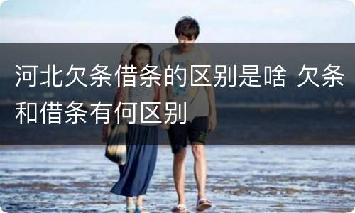 河北欠条借条的区别是啥 欠条和借条有何区别