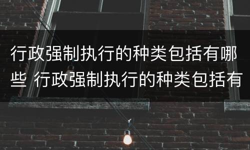行政强制执行的种类包括有哪些 行政强制执行的种类包括有哪些