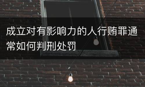 成立对有影响力的人行贿罪通常如何判刑处罚