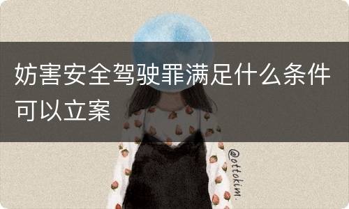 妨害安全驾驶罪满足什么条件可以立案