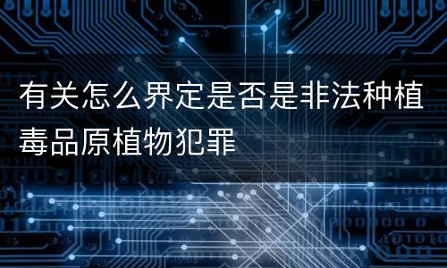 有关怎么界定是否是非法种植毒品原植物犯罪