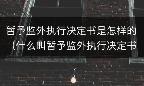 暂予监外执行决定书是怎样的（什么叫暂予监外执行决定书）