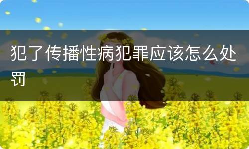 犯了传播性病犯罪应该怎么处罚