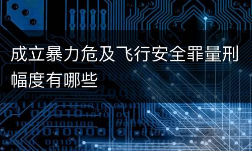 成立暴力危及飞行安全罪量刑幅度有哪些