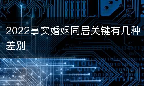 2022事实婚姻同居关键有几种差别