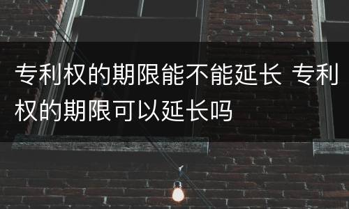 专利权的期限能不能延长 专利权的期限可以延长吗