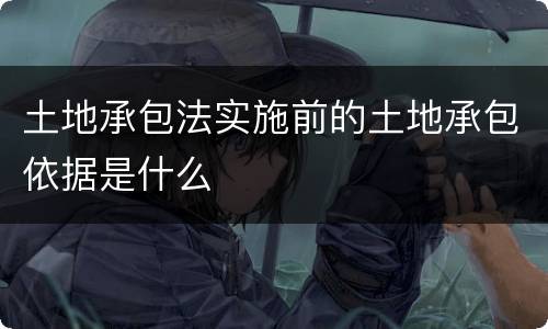 土地承包法实施前的土地承包依据是什么