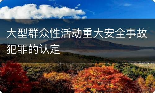 大型群众性活动重大安全事故犯罪的认定