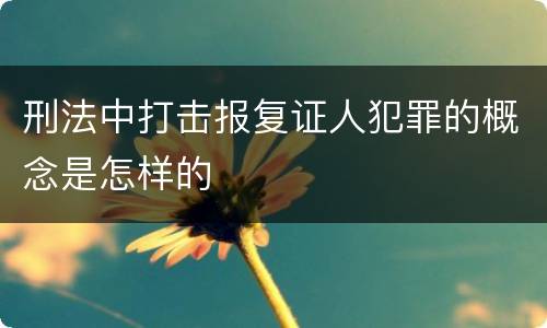 刑法中打击报复证人犯罪的概念是怎样的