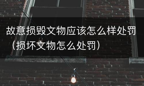 故意损毁文物应该怎么样处罚（损坏文物怎么处罚）