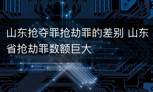 山东抢夺罪抢劫罪的差别 山东省抢劫罪数额巨大