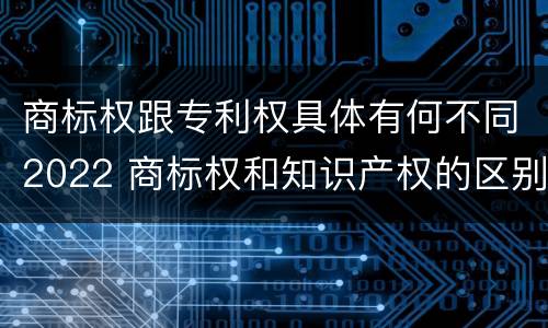 商标权跟专利权具体有何不同2022 商标权和知识产权的区别