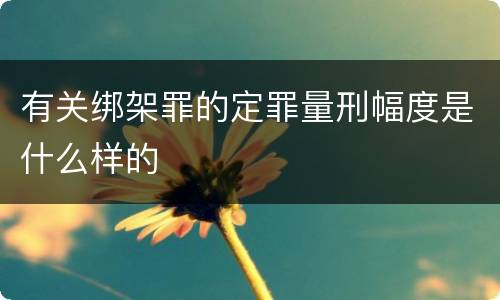 有关绑架罪的定罪量刑幅度是什么样的