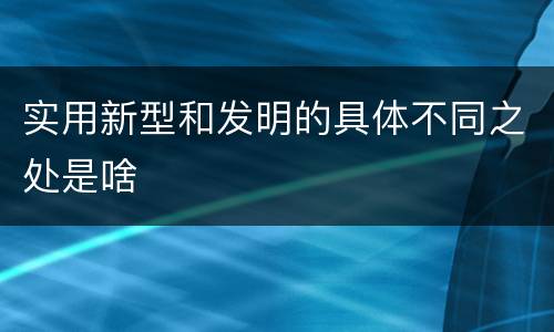 实用新型和发明的具体不同之处是啥