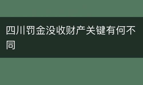 四川罚金没收财产关键有何不同