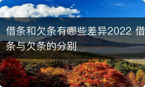 借条和欠条有哪些差异2022 借条与欠条的分别