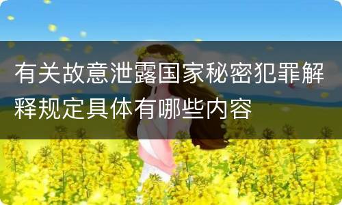 有关故意泄露国家秘密犯罪解释规定具体有哪些内容