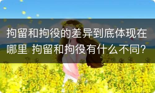 拘留和拘役的差异到底体现在哪里 拘留和拘役有什么不同?