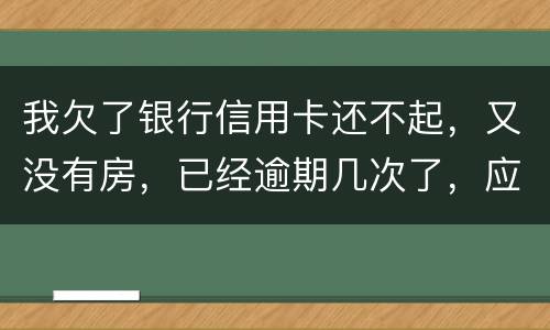 我欠了银行信用卡还不起，又没有房，已经逾期几次了，应该怎么处理