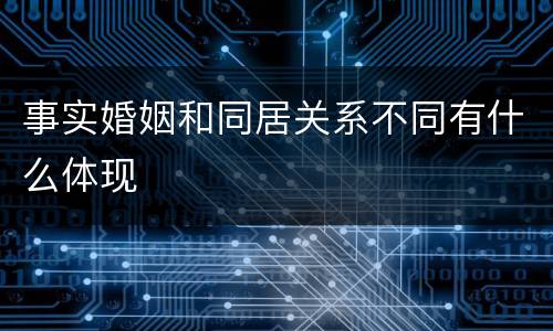 事实婚姻和同居关系不同有什么体现
