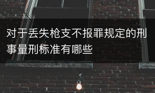 对于丢失枪支不报罪规定的刑事量刑标准有哪些