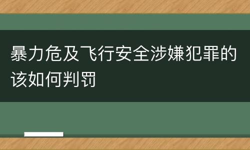 暴力危及飞行安全涉嫌犯罪的该如何判罚