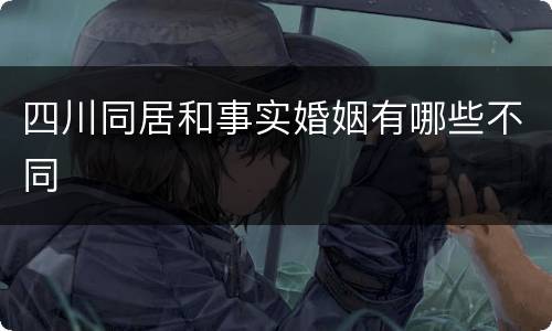 四川同居和事实婚姻有哪些不同