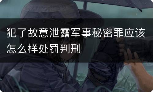 犯了故意泄露军事秘密罪应该怎么样处罚判刑