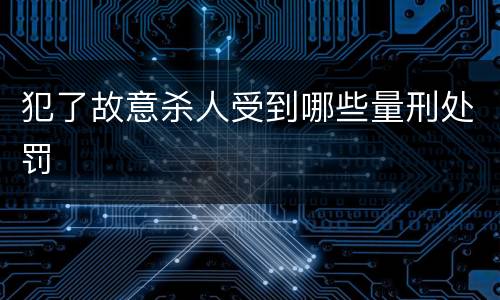 犯了故意杀人受到哪些量刑处罚