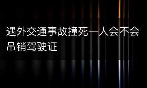 遇外交通事故撞死一人会不会吊销驾驶证