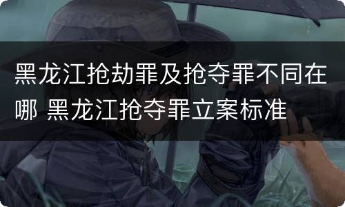 黑龙江抢劫罪及抢夺罪不同在哪 黑龙江抢夺罪立案标准
