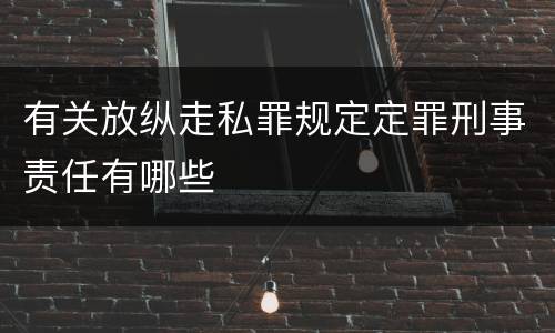 有关放纵走私罪规定定罪刑事责任有哪些