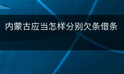 内蒙古应当怎样分别欠条借条