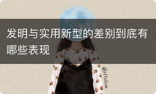 发明与实用新型的差别到底有哪些表现