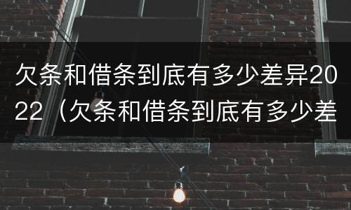 欠条和借条到底有多少差异2022（欠条和借条到底有多少差异2022怎么写）