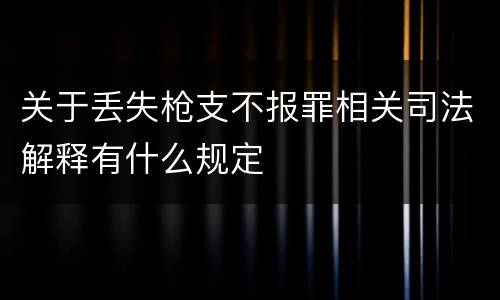 关于丢失枪支不报罪相关司法解释有什么规定