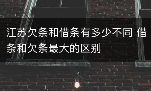 江苏欠条和借条有多少不同 借条和欠条最大的区别