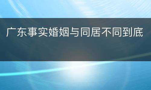 广东事实婚姻与同居不同到底