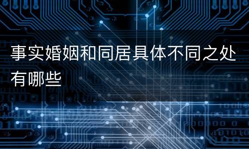 事实婚姻和同居具体不同之处有哪些
