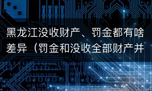 黑龙江没收财产、罚金都有啥差异（罚金和没收全部财产并罚）