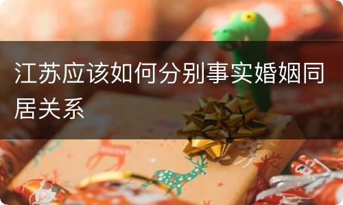江苏应该如何分别事实婚姻同居关系