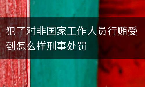 犯了对非国家工作人员行贿受到怎么样刑事处罚
