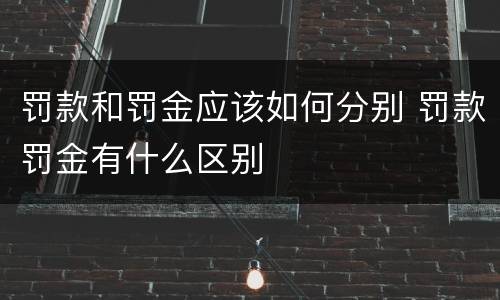 罚款和罚金应该如何分别 罚款罚金有什么区别