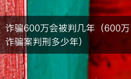 诈骗600万会被判几年（600万诈骗案判刑多少年）