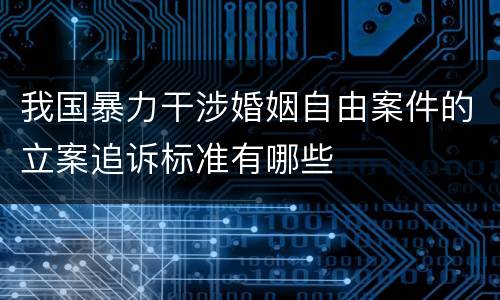 我国暴力干涉婚姻自由案件的立案追诉标准有哪些