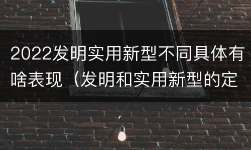 2022发明实用新型不同具体有啥表现（发明和实用新型的定义）