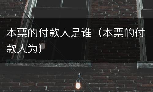 本票的付款人是谁（本票的付款人为）